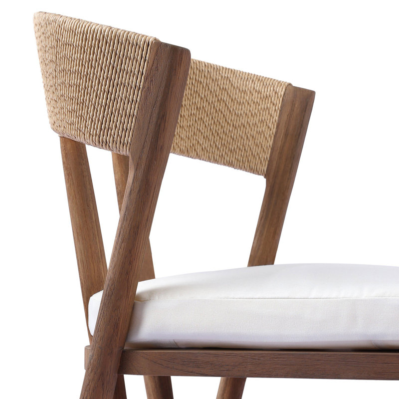 Buxton Outdoor Teak Dining Side Chair, Beige