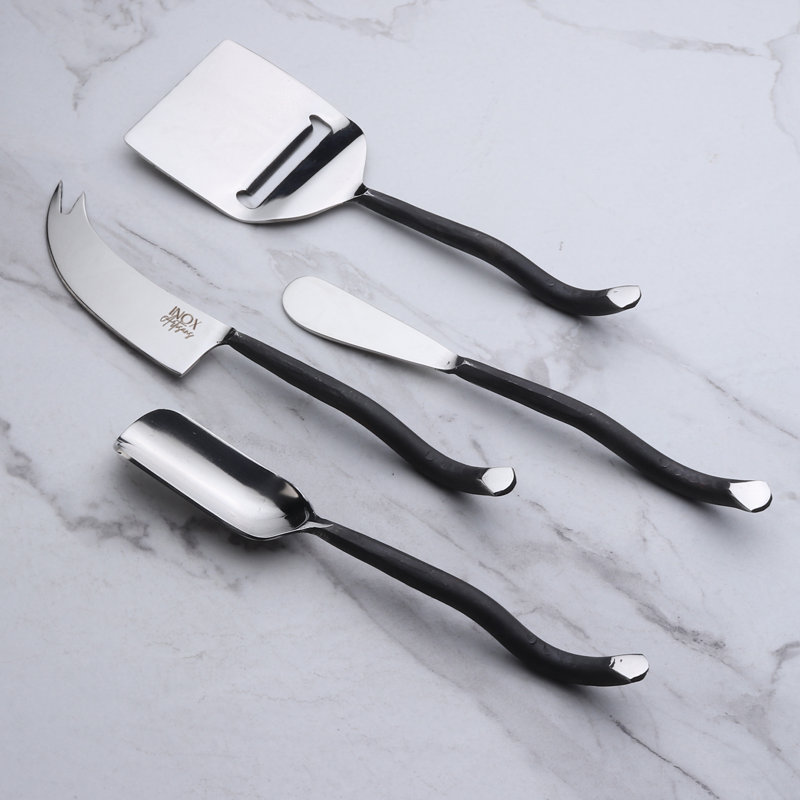 Outils pour fromage noir brûlé Twig Design 4 pièces Ensemble