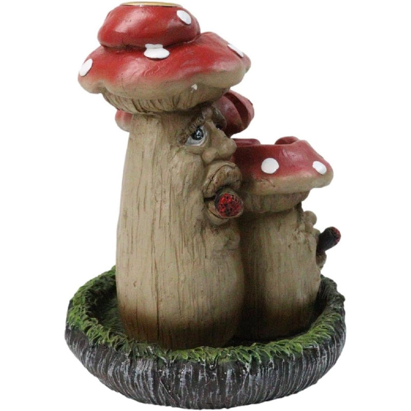 Brûleur d'encens à champignon 3 champignon rouge Fairy Garden