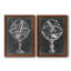 Armillary Sphere on Charcoal I - Ensemble de 2 peintures sur toile encadrées-794708435-794708455