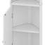 Armoire de salle de bain haute en coin avec tablettes réglables et deux portes-376493895