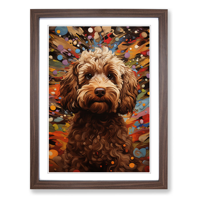Single Picture Frame Print on Wood, Walnut Framed, 34cm H x 25cm W