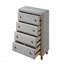 Commode rembourrée 4 tiroirs grise