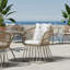 Chaise de salle à manger d'extérieur MP1 - Structure en acier tressé et beige, capacité de poids de 300 lb, coussin inclus