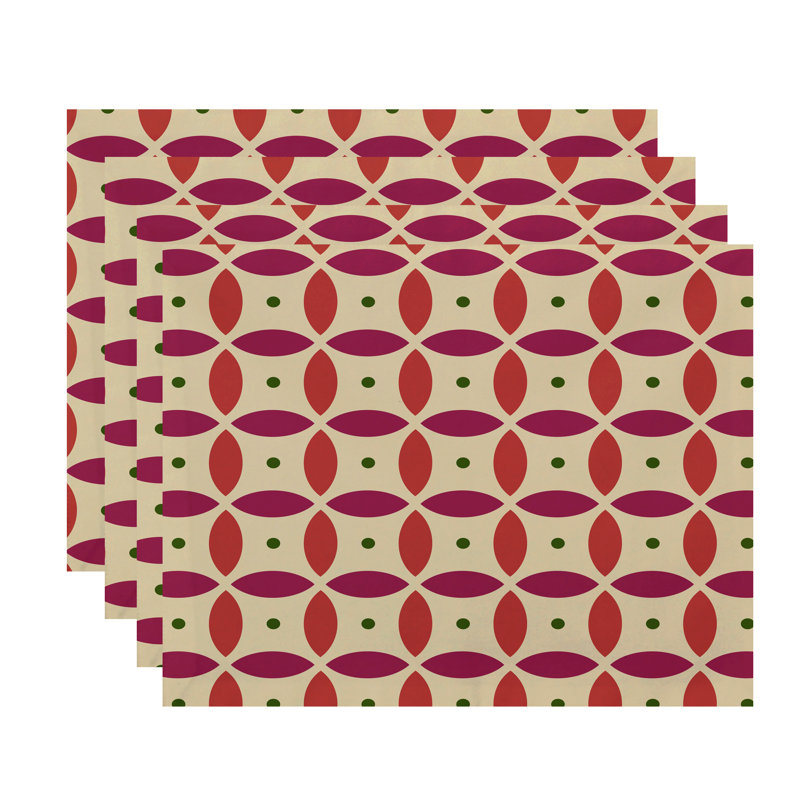 Polyester Geometric Rectangle Placemat, Yellow