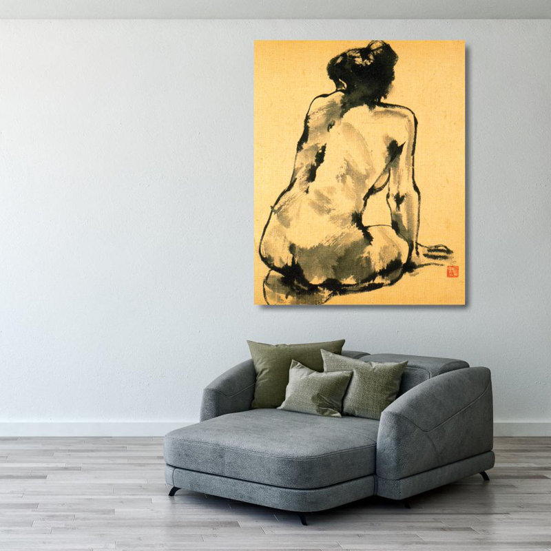 Fille agenouillée, H 35 po x l 28 po