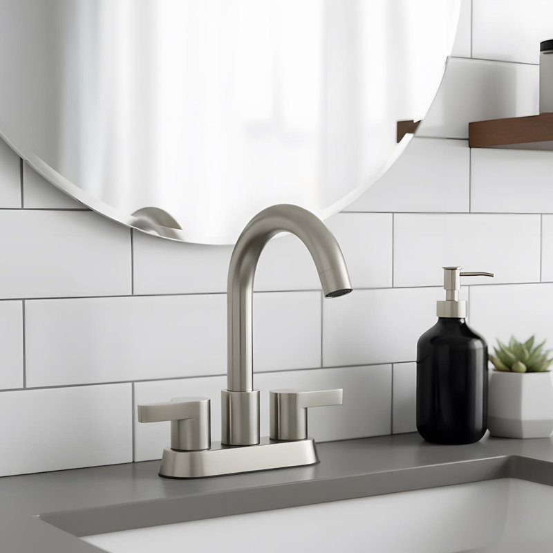 Bathroom Sink Faucet for 3 Hole with Pop Up Drain and 2 Handles