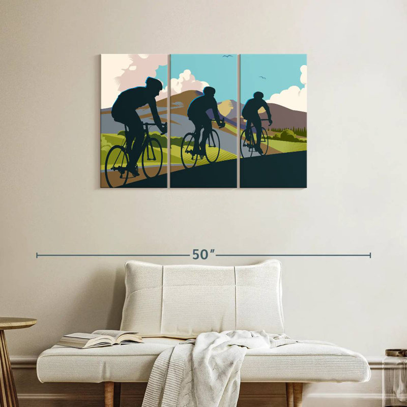 Sireci Three Cyclists, 24" H x 38" W