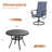 4-Person Patio Dining Set with Round Patio Dining Table and 4 Swivel PVC-coated polyester Chairs-1430211277