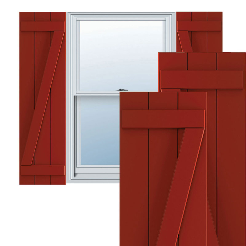 Volets en PVC True Fit, Rouge feu, 16.125", 68"