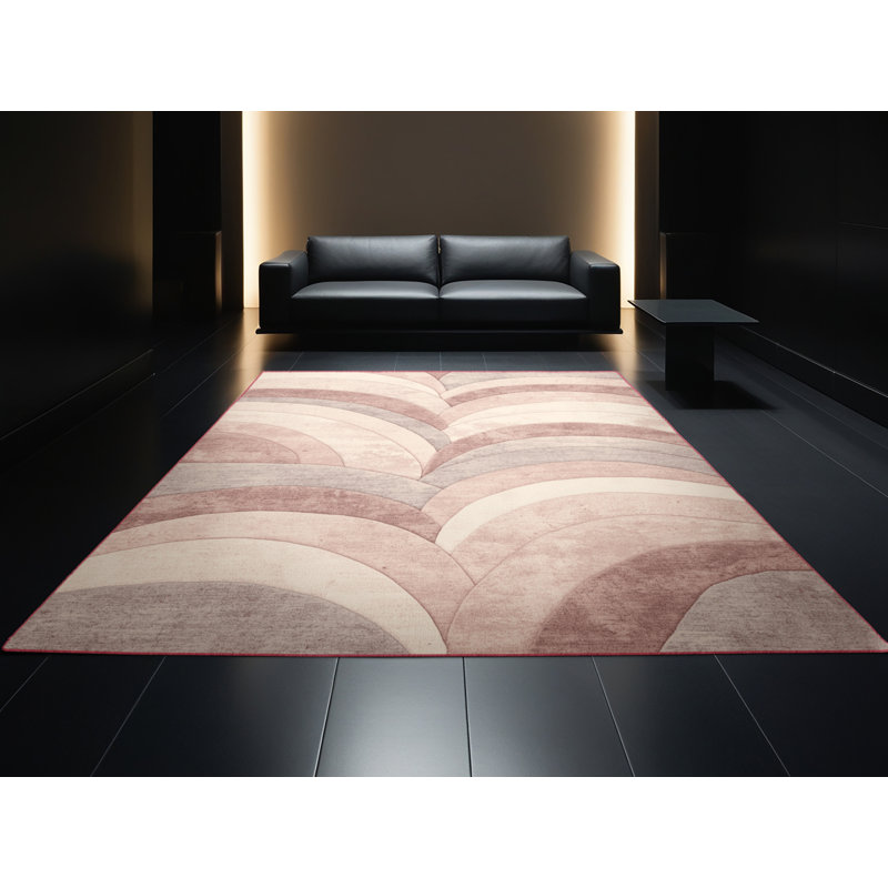 Tapis abstrait moderne et contemporain beige et lavable à la machine Torresdale, 5 x 7
