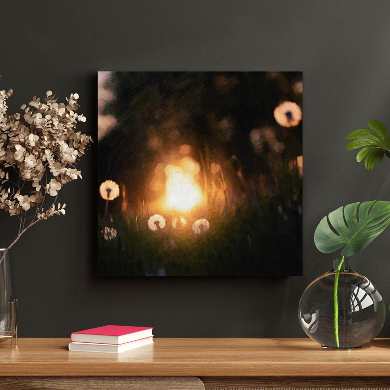 «Light On Dandelions», reproduction d'art graphique sur toile tendue, H 32 po x l 32 po