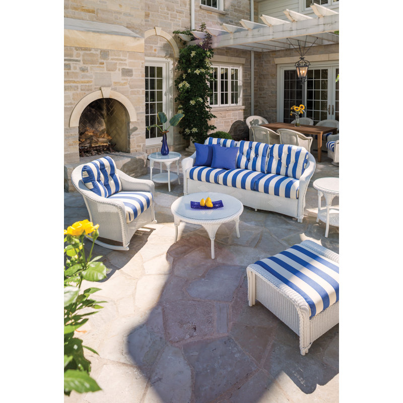 Reflections Outdoor Ottoman, Ebony, Mills Cloud
