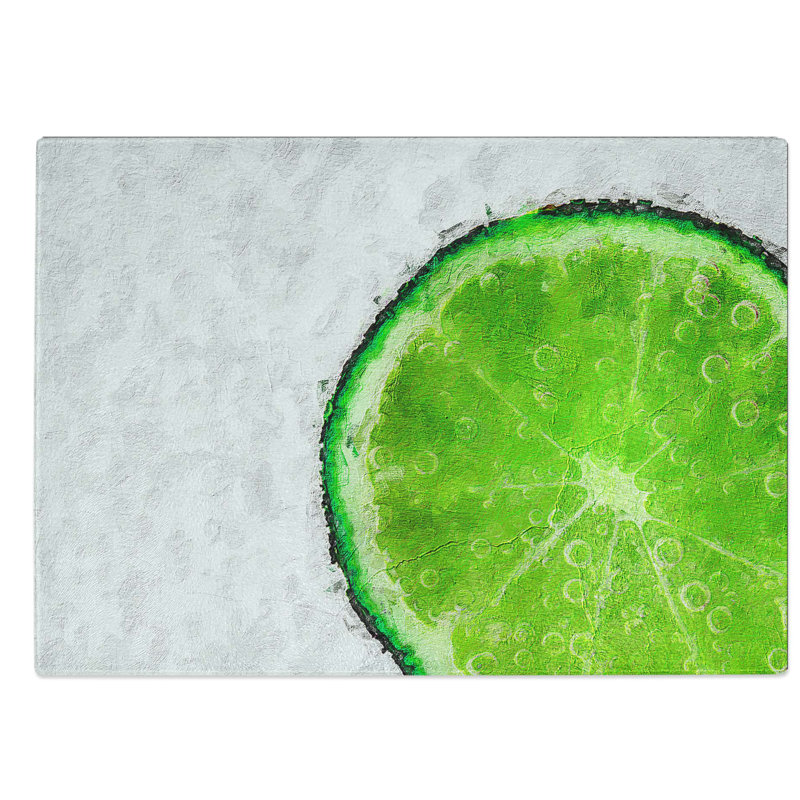 Tempered Glass Slice of Line Chopping Board, 28.5 cm W x 20 cm L