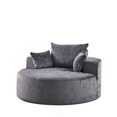 55'L Chenille Sponge Single Sofa,No Assembly Required,Fluffy Modern Sleeper Chair For Living Room, Bedroom, Lounge And Projection Room(Not A Swivel Chair.)