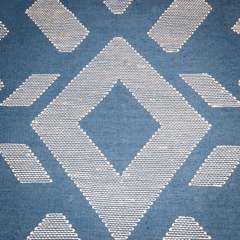 Dusty Blue Geometric Braided 4' x 6' Outdoor Rug