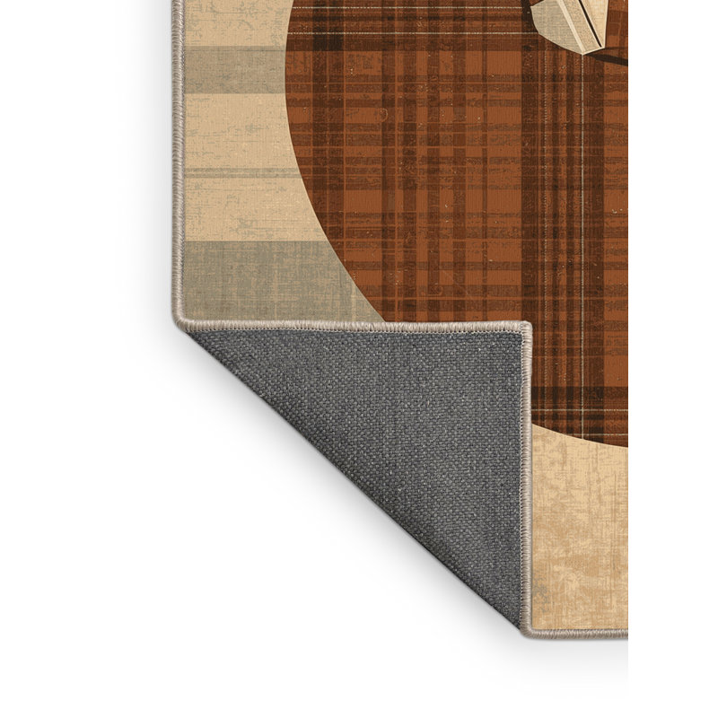 Soft Plush Tenafly Bagpipes Rustic Plaid Area Rug in Beige – Beige Binding, 2x4