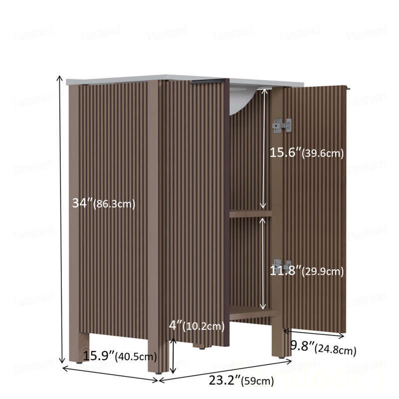 Armoire de salle de bain au sol, jumelée à un lavabo en céramique, installation en 1 minute, pliable et facile à transporter