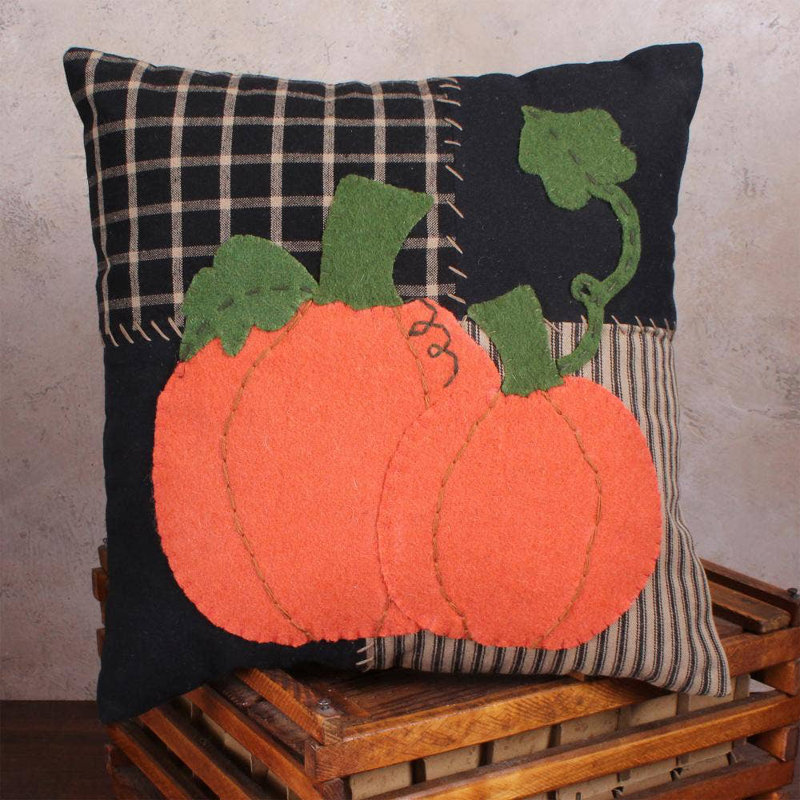F Pumpkin Patchwork Pillow