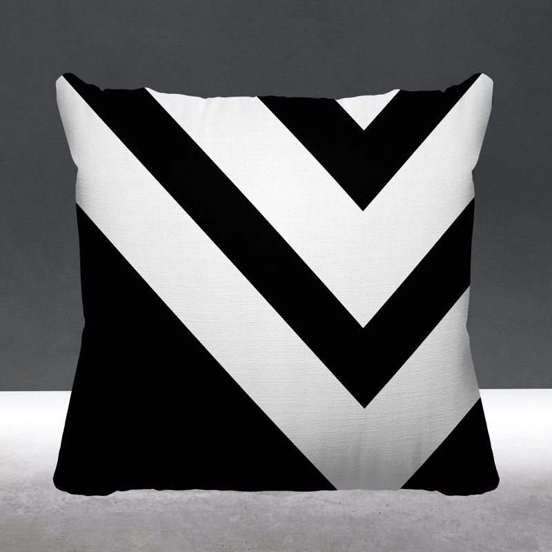 Coussin décoratif intérieur / extérieur Dwight, 19 po x 19 po, Noir, Carré