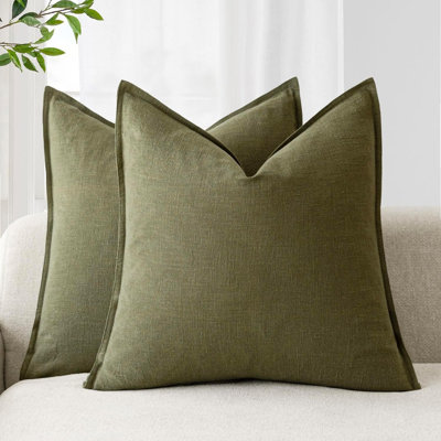 Housses de coussin décoratives en lin 18 x 18 pouces