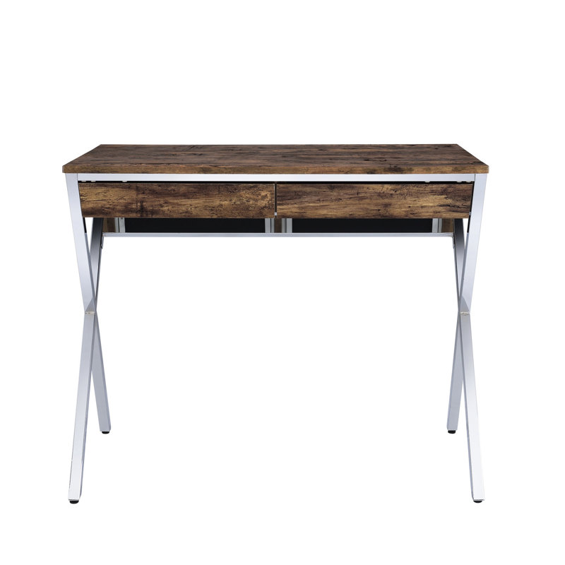 Bureau contemporain en chêne patiné pour la maison - Mobilier de bureau pratique avec poste de travail élégant
