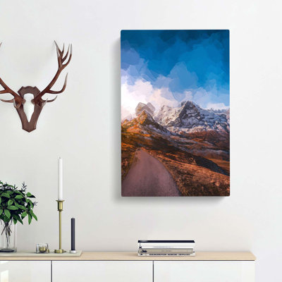 Mountains In Switzerland In Abstract - Wrapped Canvas