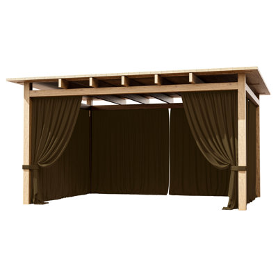 Rideau de gazebo à 4 panneaux, panneaux d'intimité imperméables avec fermeture à glissière, conçu pour la tente de patio et de jardin (rideau seulement)
