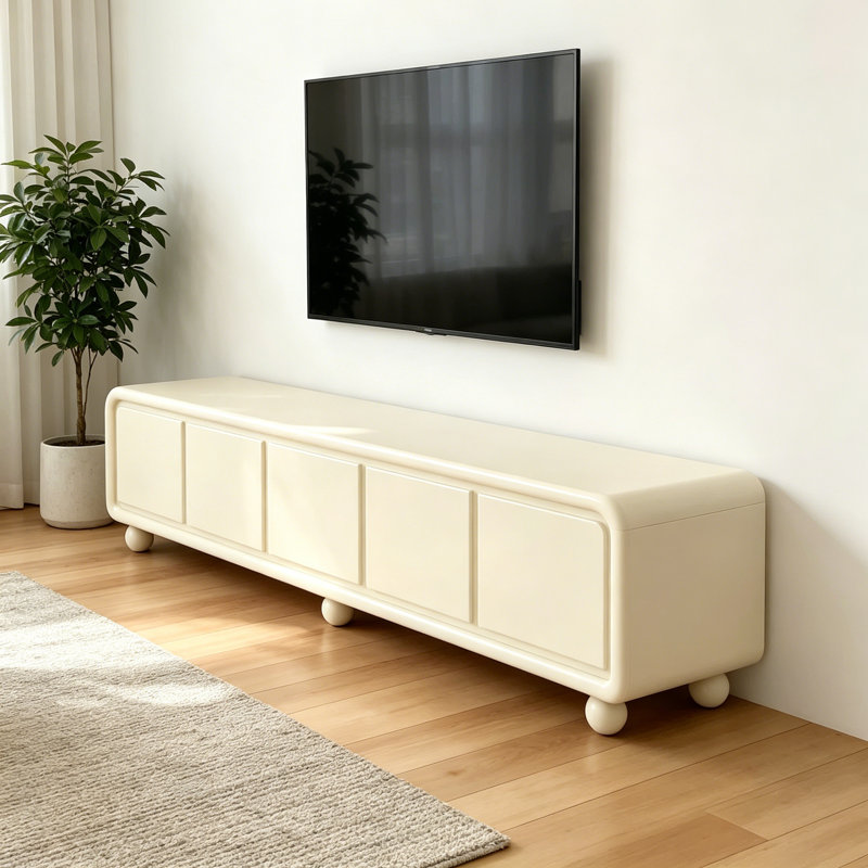 Meuble télé moderne et tendance de style crème, Blanc cassé