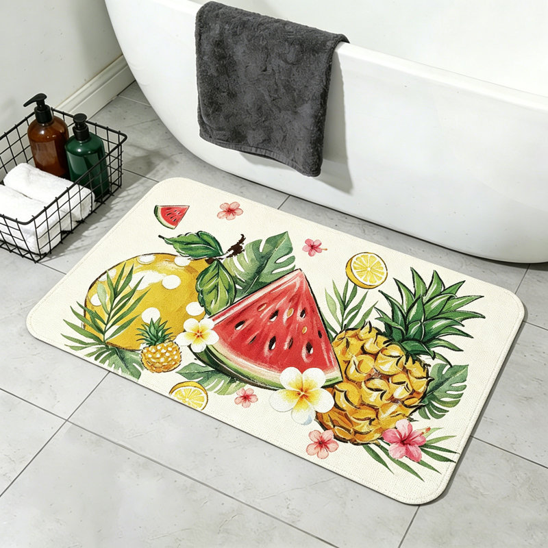 Thin Non-Slip Bath Mat Machine Washable, Single - 24" W x 36" L