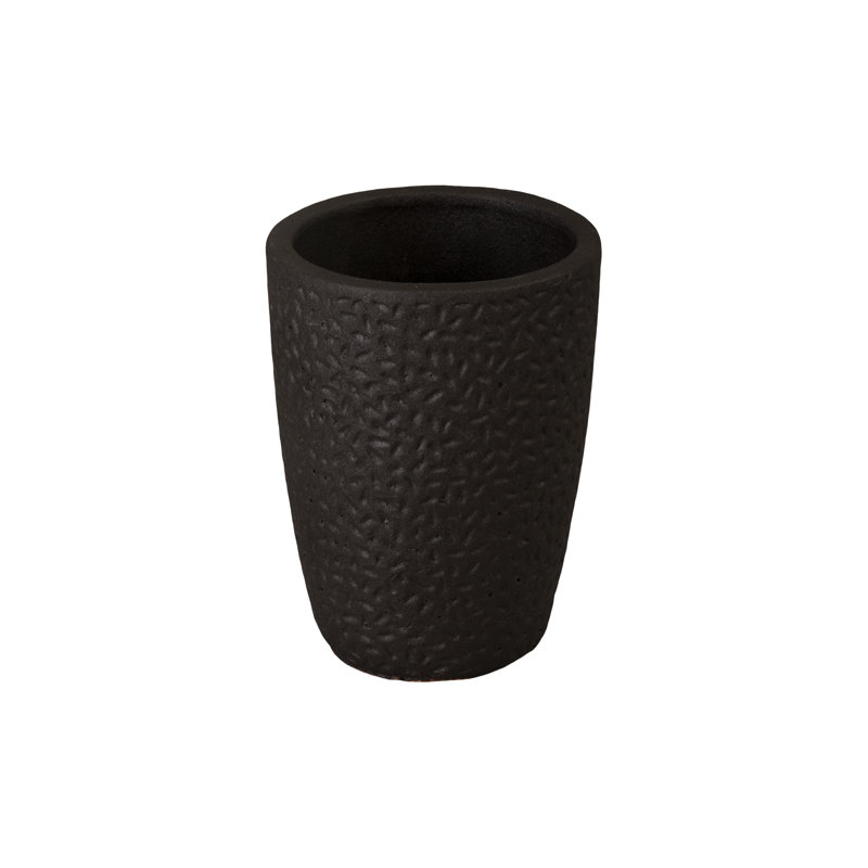 Notch Planter, Matt Black, 14" H x 10" W x 10" D
