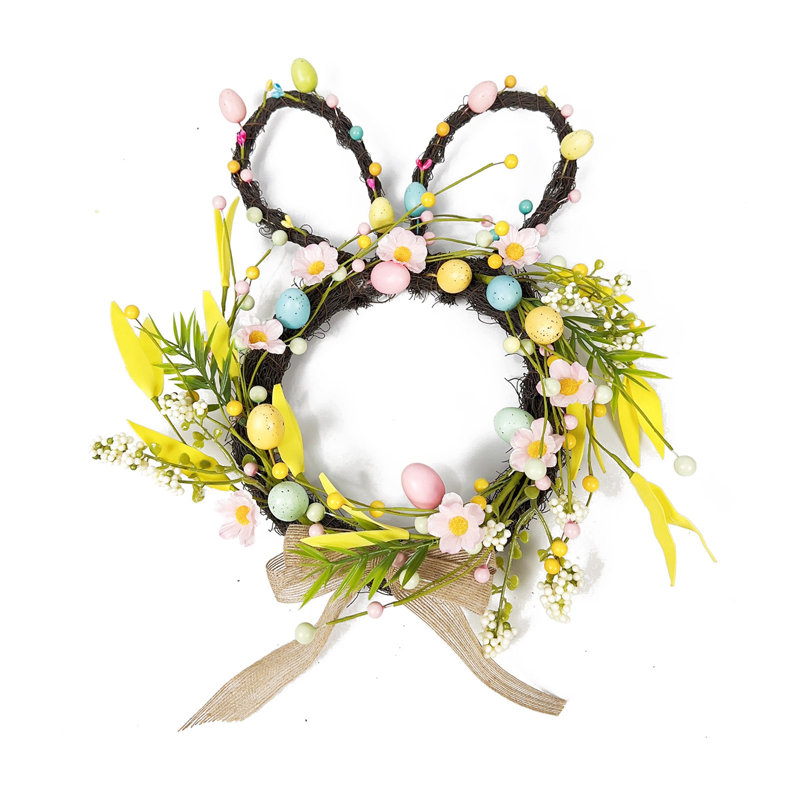 Oeuf de Pâques, décorations de fêtes pour lapin et couronne
