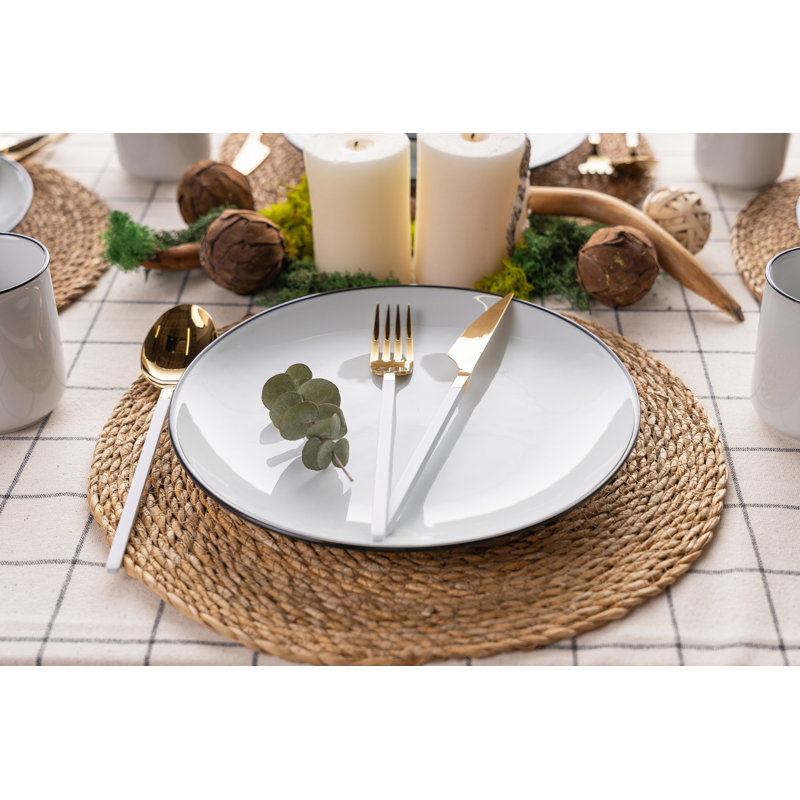 Jaden Piece Porcelain China Dinnerware Set - Service for 4