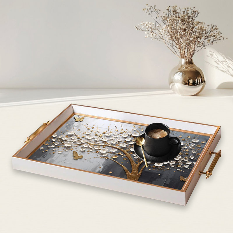 Elegant Glass Tray, 19.7 x 11.4 x 1.4 inches | 100% Durable Glass Construction | Easy to Clean with Damp Cloth | Ideal for Serving, Decorative Display, and Organizing | Stylish Addition to Home Décor