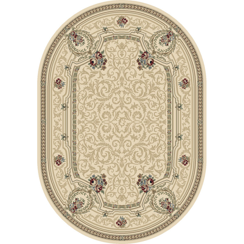 Tapis ivoire Attell, Ovale 2 pi 7 po x 4 pi 7 po