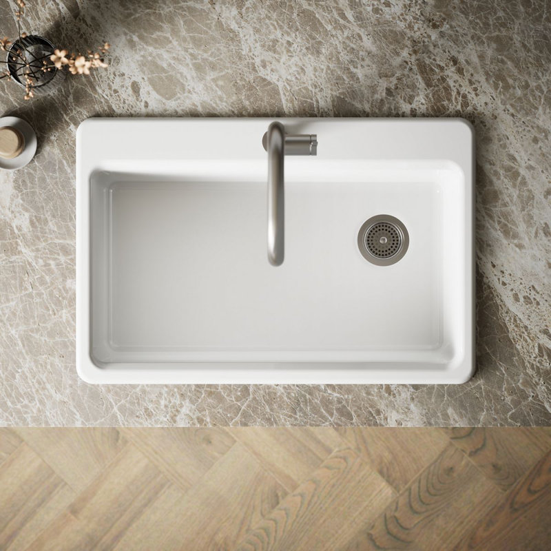 Riverby 33" Top-Mount Single-Bowl Kitchen Sink, 1 hole, White