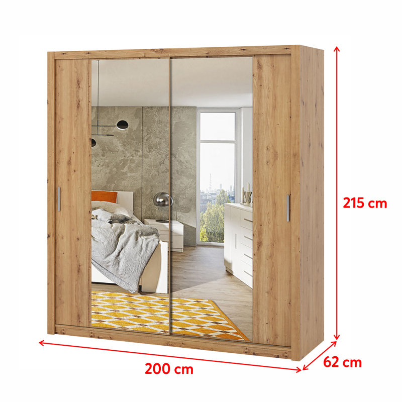 Frazierii 2 Door Manufactured Wood Wardrobe