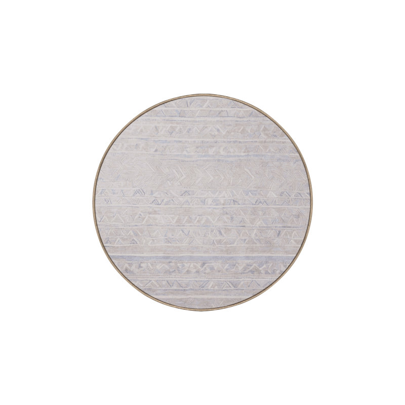 Machine Washable Beige Area Rug, Round 8'