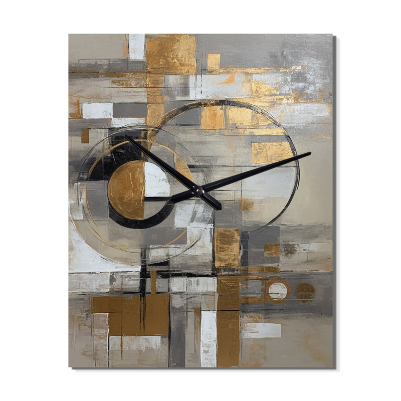 Jaione - Horloge murale abstraite Mid-Century, H 32 po x l 24 po x P 1 po