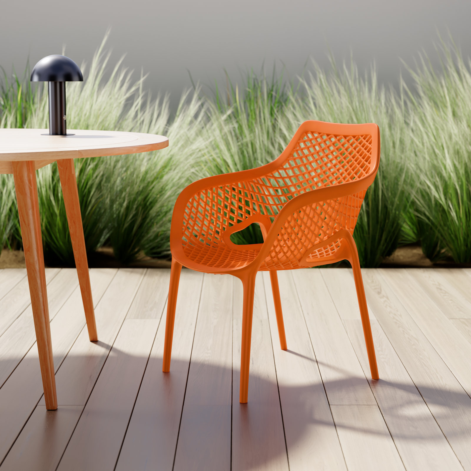 Farrah Stackable Patio Armchair, Orange