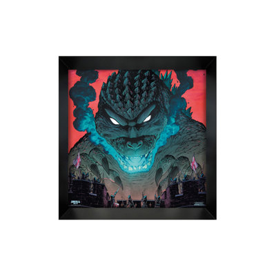 Godzilla - Blue Flame 12 x 12, affiche gélifiée encadrée