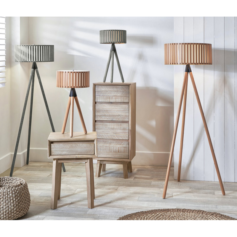 Rabanne Wood Tripod Lamp, Antique