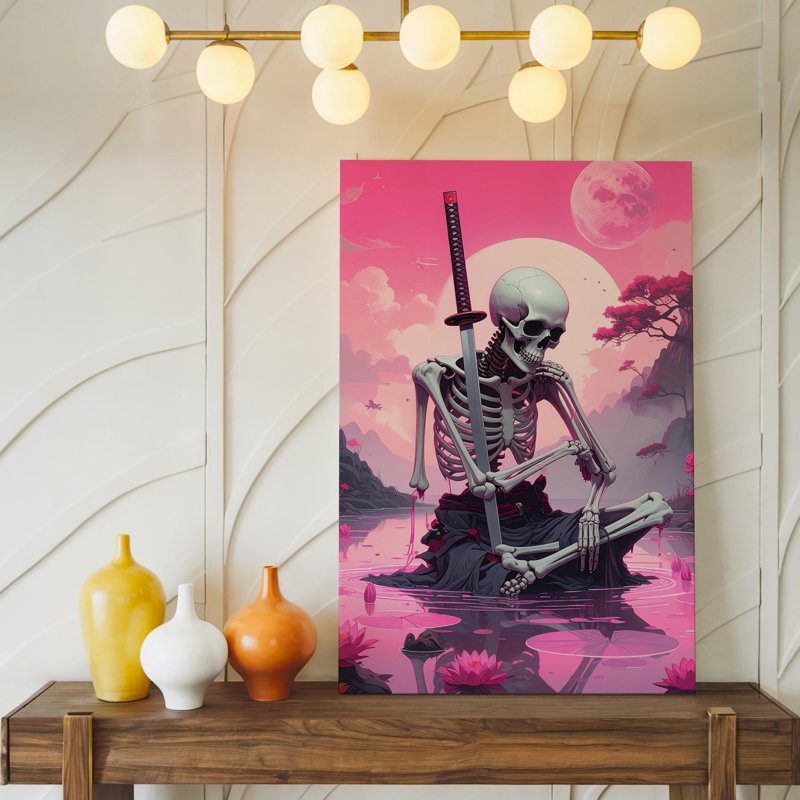 Neon Dream Skeleton Meditation, H 24 po x l 18 po