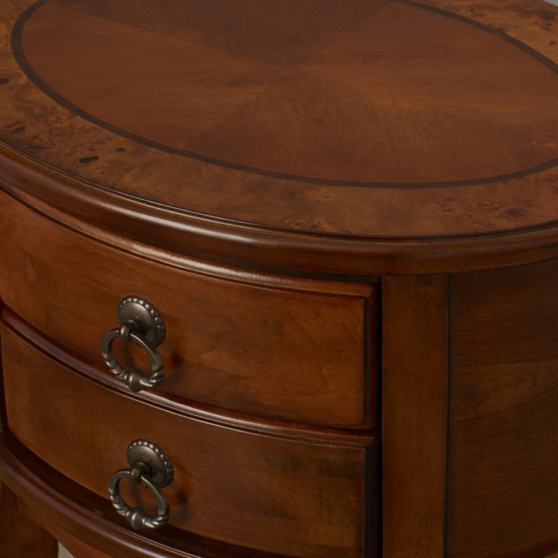 Whitley Oval Side Table, Olive Ash Burl