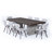 Torian Oak Rectangular Solid Wood Top with Concrete Base Dining Table-1837240961