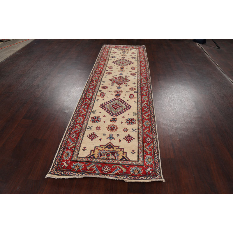 Tapis de couloir unique en laine noué à la main 2 pi 10 po x 9 pi 8 po New Age