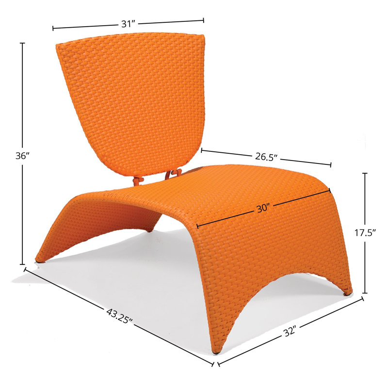 Malibu Nest Lounge Chair with Folding Back, Orange