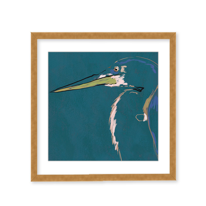 Nature Inspired Blue Heron Portrait, 48" H x 48" W, Wrapped Canvas, Does Not Apply