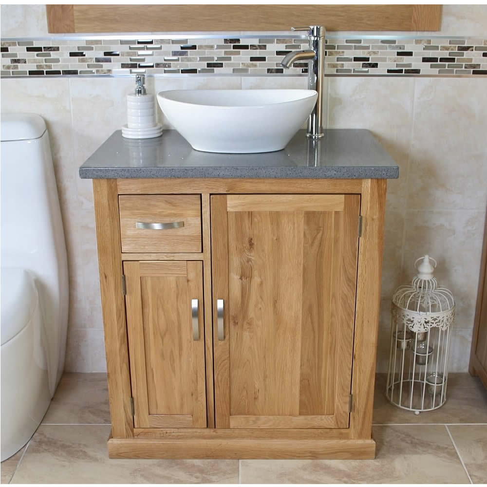 Delucia Solid Oak 750mm Free-standing Vanity Unit