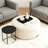Upholstered Button Tufted Round Ottoman